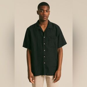 Breakwater 100% Linen Black Button Up Shirt | Size M